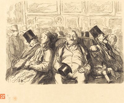 Utstilling av Fine Arts - I salongen carre - En stunds hvile av Etienne after Honoré Daumier
