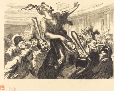 La Mi-Careme - De har en ball de l'Opera av Etienne after Honoré Daumier