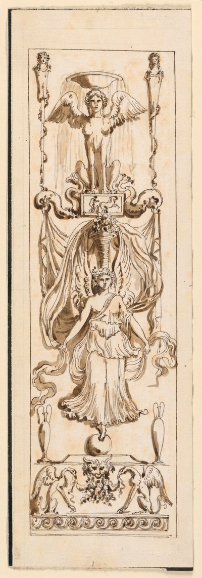 Design for et malt panel av Etienne de Lavallee Poussin