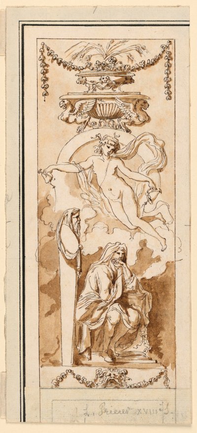 Design for et malt panel av Etienne de Lavallee Poussin