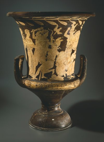 Calyx-krater (stor vase). Rødfigurkeramikk fra Perugia (Umbria). Etruskisk sivilisasjon, 4. århundre f.Kr. av Etruscan