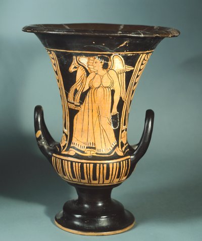 Calyx-krater (stor vase) av Berkeley Painter som viser en bevinget ånd. Keramikk med rød figur. Etruskisk sivilisasjon, 4. århundre f.Kr. av Etruscan