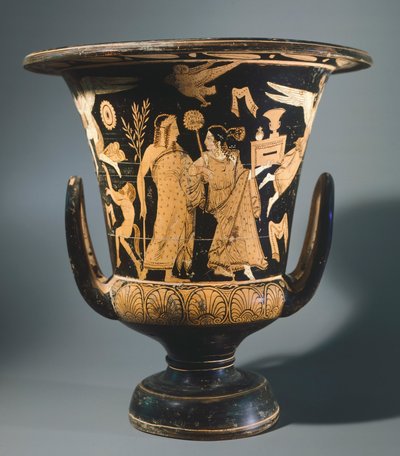 Calyx-krater (stor vase) av maleren av Nazzano. Keramikk med rød figur. Etruskisk sivilisasjon, 4. århundre f.Kr. av Etruscan