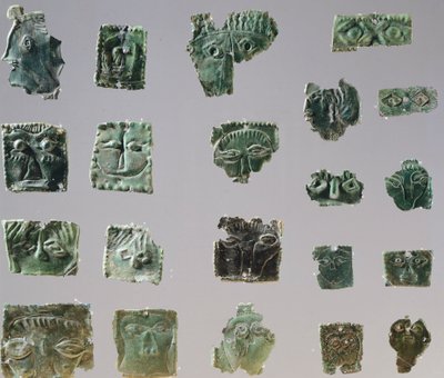 Ex-voto i bronseplate som viser øyne. Gjenstander fra gjenstandene til helligdommen Reithia Este (Venetia). Etruskisk sivilisasjon, 5.-4. århundre f.Kr. av Etruscan
