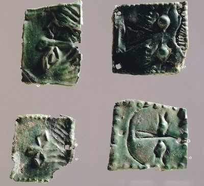 Ex-voto i bronseplate som viser øyne. Gjenstander fra gjenstandene til helligdommen Reithia Este (Venetia). Etruskisk sivilisasjon, 5.-4. århundre f.Kr. av Etruscan