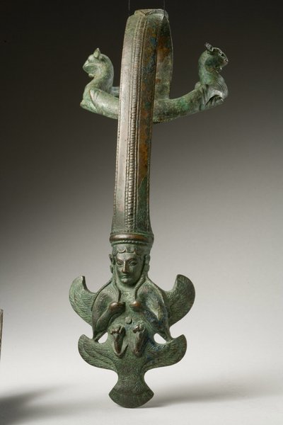 Håndtak, tidlig på 500-tallet f.Kr. (bronse) (se også 270394) av Etruscan