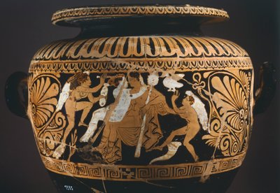 Stamnos (væskelagringskar), detalj som viser Dionysos og Ariadne. Rødfigurkeramikk fra Porano (Umbria). Etruskisk sivilisasjon, 4. århundre f.Kr. av Etruscan