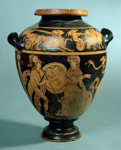 Stamnos, rødfigurkeramikk fra Vulci (Lazio). Etruskisk sivilisasjon, 4. århundre f.Kr. av Etruscan