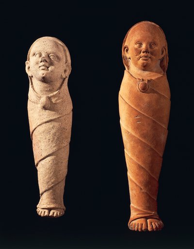 Terracotta ex-voto med babyer, fra votiven, fra Tessennano (Lazio). Etruskisk sivilisasjon, 4. århundre f.Kr. av Etruscan