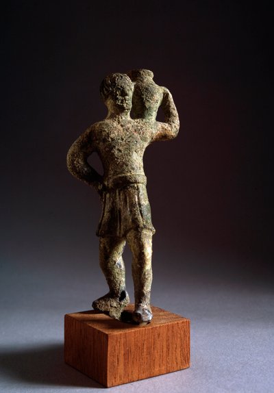 Etruskisk sivilisasjon: tilbyder - Bronseskulptur, 3. - 2. århundre f.Kr. Dim 12,3 cm Fra Brolio, Italia (etruskisk kunst, offermenneske, bronseskulptur, fra Brolio, Italia, 3.-2. århundre f.Kr., Dim 12,3 cm) Volterra Museo Guarnacci av Etruscan Etruscan