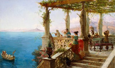 The Departure of the Master of the House (olje på lerret) av Ettore Forti