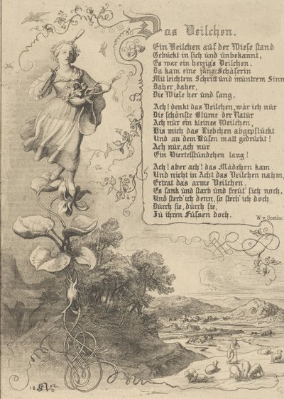 Vannlilje, bratsj, kongen av Thule, blomsterhevnen, 1852. av Eugen Napoleon Neureuther