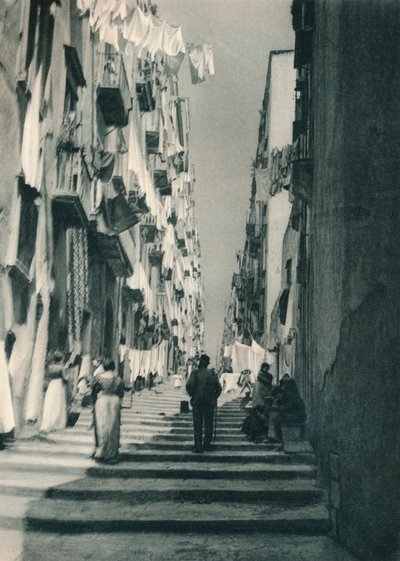 Gate i forstedene, Napoli, Italia, 1927 av Eugen Poppel
