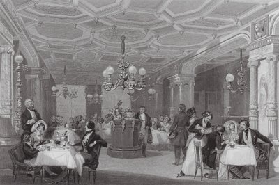 Die "Trois Freres Provenceaux," Palais Royal, Paris, Das berühmte Restaurant (Gravur) von Eugene-Louis (after) Lami