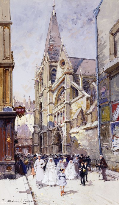 Kommunikanter i Paris av Eugene Galien Laloue