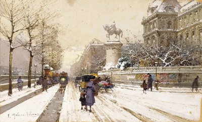 Paris om vinteren av Eugene Galien Laloue