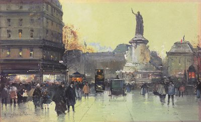 Republikkplassen, Paris av Eugene Galien Laloue