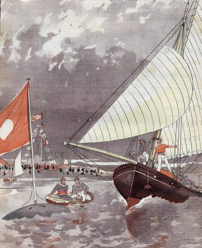 Regates på Le Havre i 1892, basert på Mr. Courbons akvarell. av Eugene (after) Courboin