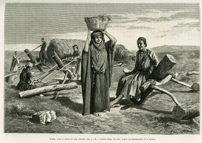 Arabisk kvinne og sagere av lange ti fouli. Gravering av Eugene Girardet, for å illustrere historien A Suse av Eugene Alexis Girardet
