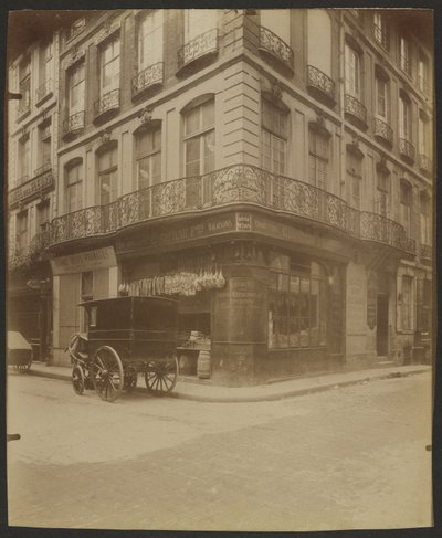 54 Rue Saint-Honoré og 1 Rue des Prouvaires, (1. arr.) av Eugène Atget