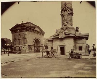 Den gamle tronporten (bompaviljongen og søylen) av Eugène Atget