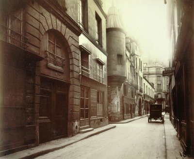 Hôtel des Abbés de Fecamp, 3 rue Hautefeuille, 6. arrondissement, Paris (s/hvitt-bilde) av Eugène Atget