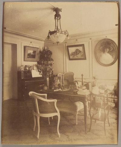 Interiør hos herr F., børsmegler, rue Montaigne av Eugène Atget