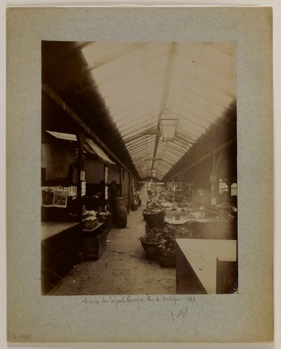 Marché des Enfants-Rouges, rue de Bretagne, 3. arrondissement, Paris av Eugène Atget