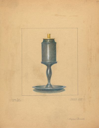 Tinn lampe av Eugene Barrell
