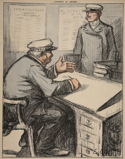 To maritime herrer på kontorene deres, illustrasjon fra 