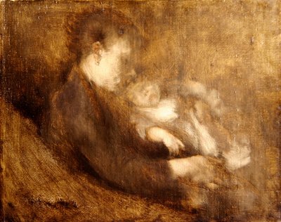 Kvinne og barn (olje på lerret) av Eugène Carrière