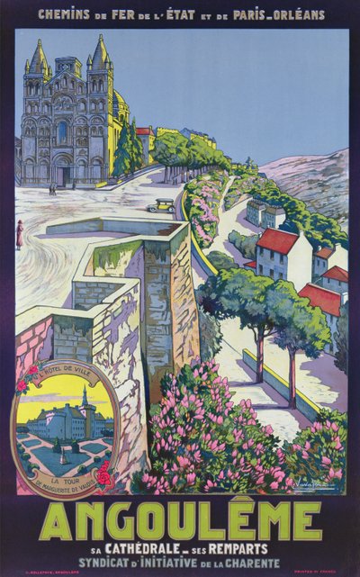 Plakatreklame for Angouleme (farge litho) av Eugene Charles Paul Vavasseur