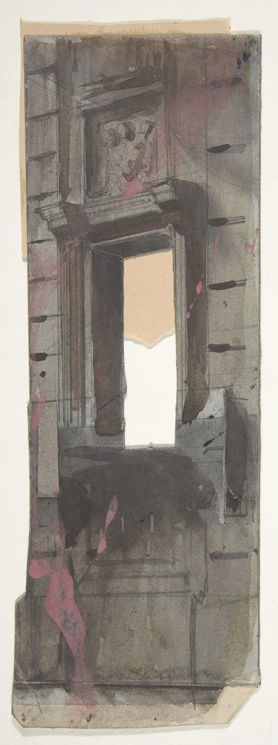 Design for et scenesett på Opéra, Paris, 1828-90. av Eugene Ciceri
