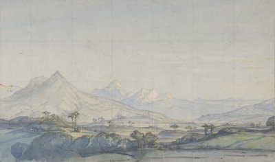 Design for et scenesett på Opéra, Paris, 1828-90. av Eugene Ciceri