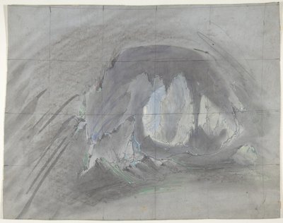 Design for et scenesett på Opéra, Paris, 1828-90. av Eugene Ciceri