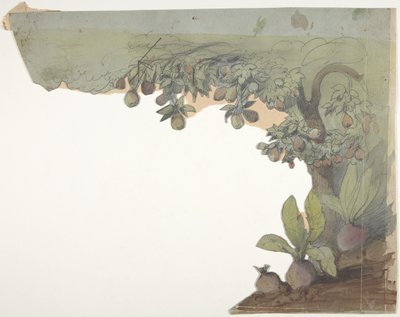Design for et scenesett på Opéra, Paris, 1830-90. av Eugene Ciceri