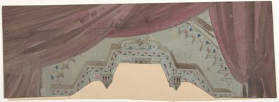 Design for et scenesett på Opéra, Paris, 1830-90. av Eugene Ciceri