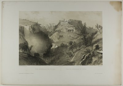 General View of Tivoli, plate sytten fra Italie Monumentale et Pittoresque av Eugene Ciceri