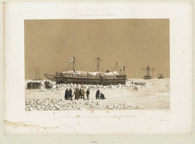 Det flytende batteriet Tonnante in the Ice nær Kinburn, 1856 av Eugene Ciceri