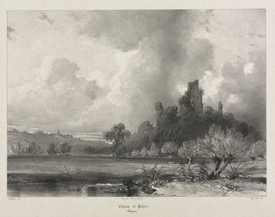 Pittoreske og romantiske reiser i det gamle Frankrike. Bretagne: Chateau de Penhoet av Eugene Ciceri