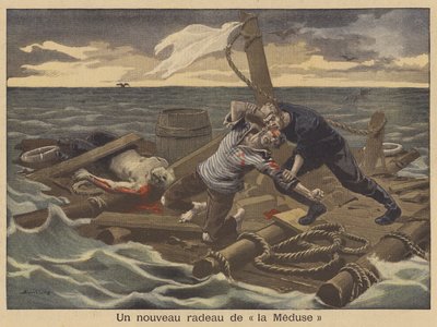 En ny flåte av Medusa (farge litho) av Eugene Damblans