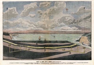Channel Tunnel Project mellom Dover og Sangatte av Eugene Damblans