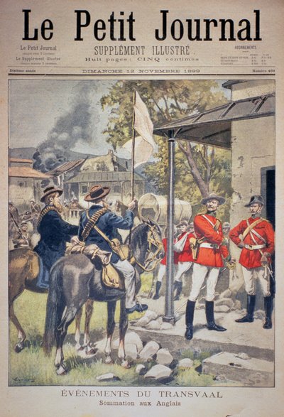 Begivenheter i Transvaal: Innkalling til engelskmennene, forsiden av Le Petit Journal, 12. november 1899 av Eugene Damblans