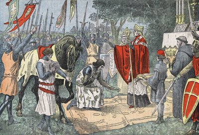 Philippe Auguste før slaget ved Bouvines 27. juli av Eugene Damblans