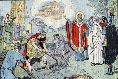Den romerske keiseren Konstantin I (272-337), etter hans dåp av pave Saint Sylvester, bestemte seg for å bygge den hellige frelsers basilika i Lateran (i dag Johannes av Laterano, San Giovanni in Laterano), som ble innviet i 324, og tok tolv kurv av Eugene Damblans