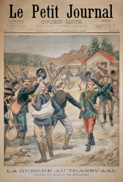 The War in the Transvaal: Union of the Boers and the Afrikaners, forside av Le Petit Journal, 10. desember 1899 av Eugene Damblans