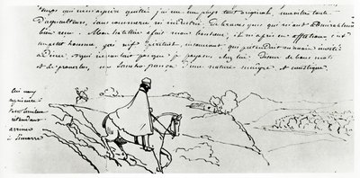 Viollet-le-Duc på sine reiser gjennom Frankrike (blekk på papir) av Eugene Emmanuel Viollet le Duc