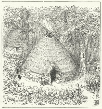 Gammel Pelasgian hytte av Eugene Emmanuel after Viollet le Duc