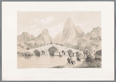 Broen Pol-e Dokhtar Pont du Kizil-Hauzen (tittel på objekt) Persiske landskap (serietittel) Perse modern (serietittel) av Eugene Flandin