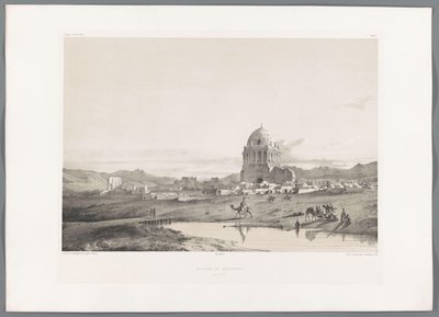 Utsikt over landsbyen Soltaniyeh Village de Sultanieh (tittel på objekt) Persiske landskap (serietittel) Perse modern (serietittel) av Eugene Flandin